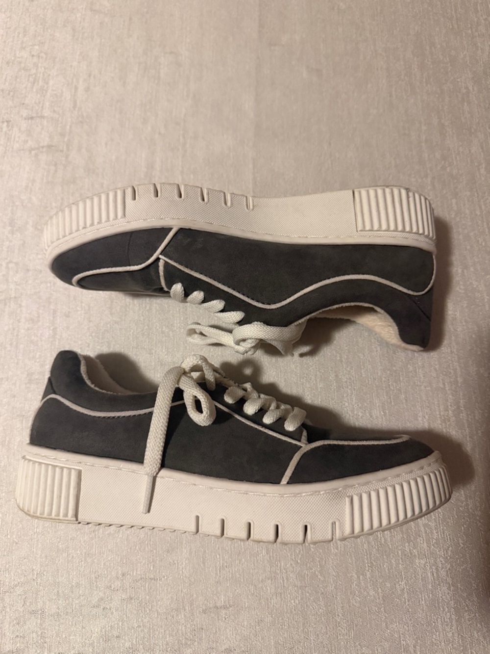 Soul by Naturalizer Platform Tia-Laces Sneakers in Graphite Gray & White Size 7 - Picture 4 of 11